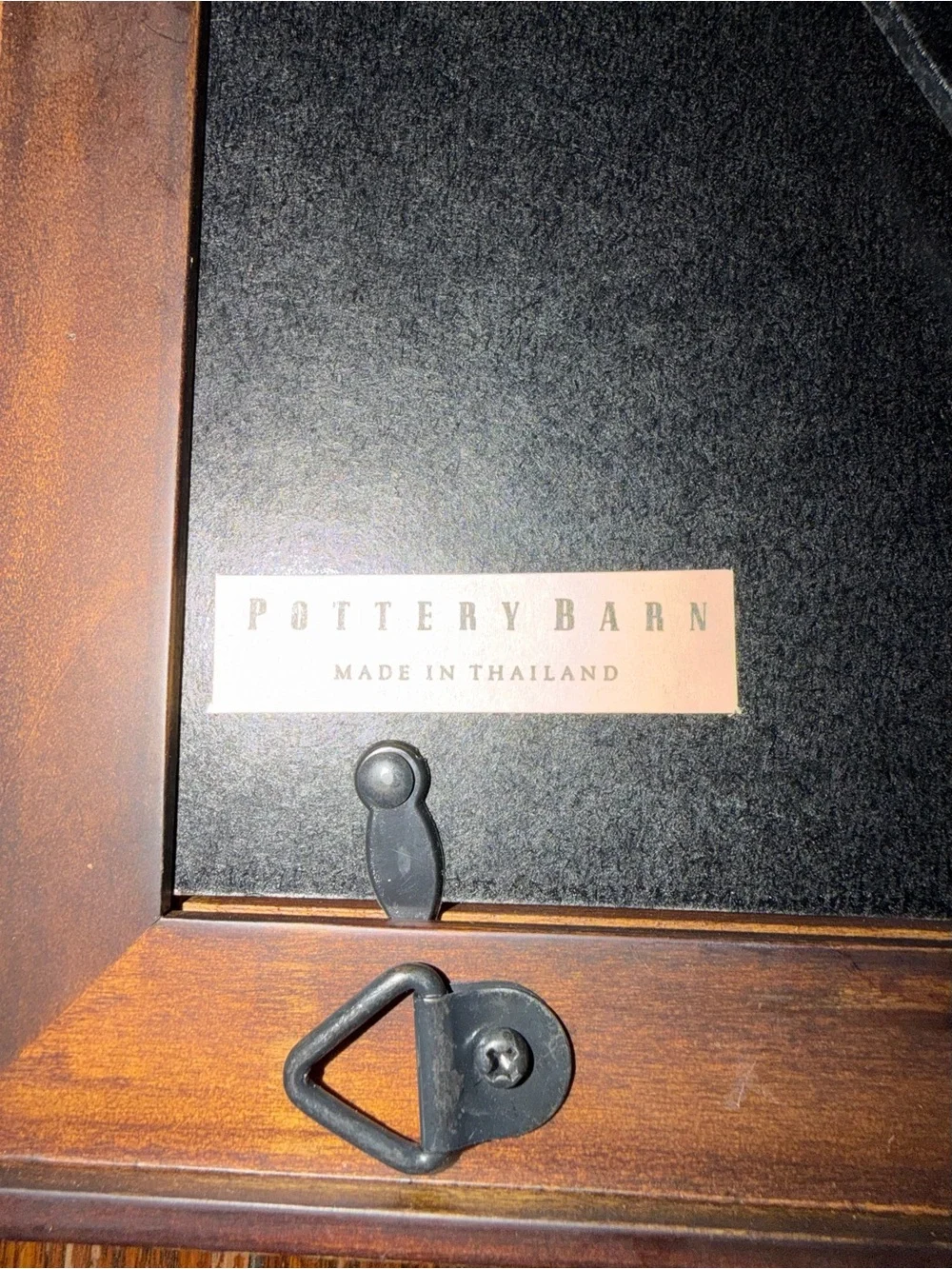 Pottery Barn Dark Brown Frame with Grey Cream Linen Mat
